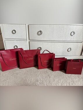 Cartier Red Luxury Gift Bag - Elegant Red Shopping Bag
